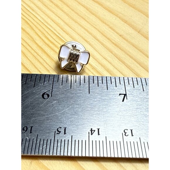 Womens Pink Enameled Gold Tone Bow Ribbon Pin - Picture 2 of 3